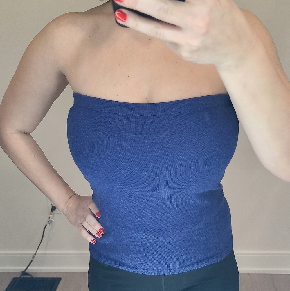 TOPSHOP Purple Blue Knit Tube top S